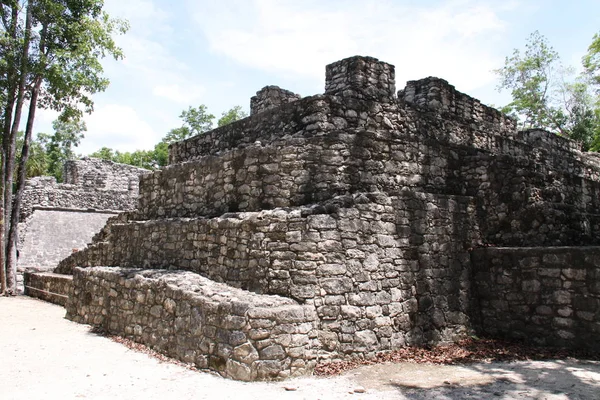 Vista Panoramica Vecchie Rovine Maya Coba — Foto Stock