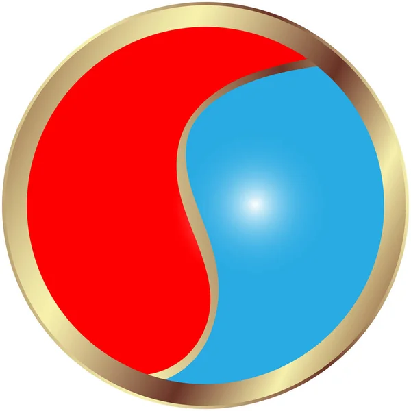 赤と白の光沢のあるボタンのベクトル図 — ストック写真