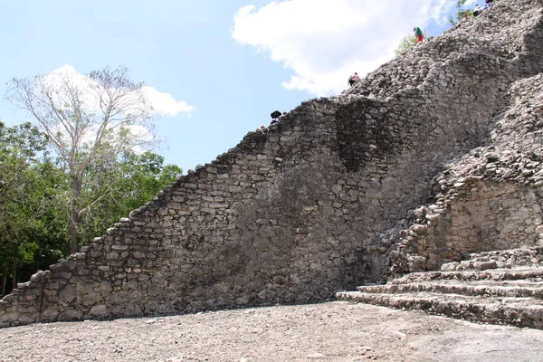 Vista Panorâmica Antigas Ruínas Coba Mayan — Fotografia de Stock