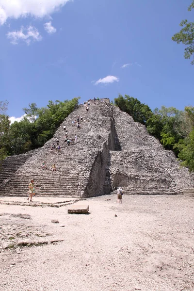 Vista Panorámica Viejas Ruinas Mayas Coba — Foto de Stock