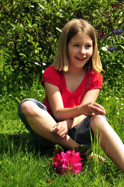 stock image child in the garden