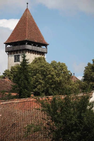 Średniowieczny Zamek Pięknym Centrum Miasta — Zdjęcie stockowe