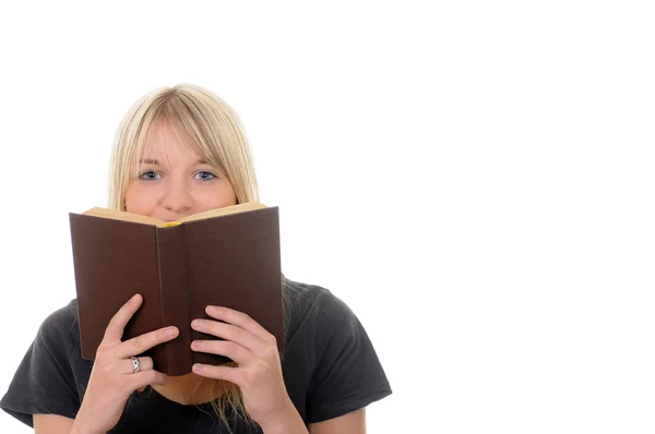 Jonge Vrouw Met Boek — Stockfoto