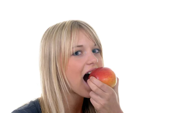 Mujer Joven Con Manzana — Foto de Stock