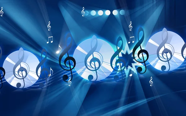 Illustrazione Tre Note Musicali — Foto Stock