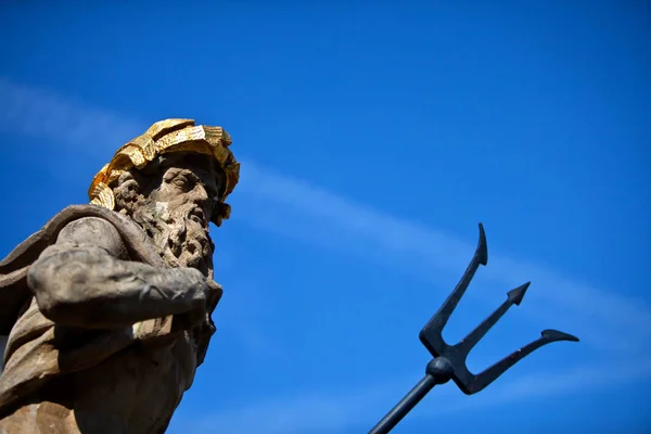 Neef Met Drietand Fontein Sculptuur Weimar — Stockfoto