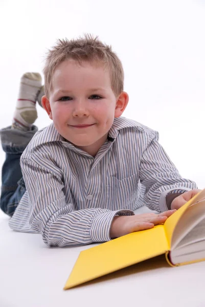 Close Young Boy Learning — Stock Photo, Image