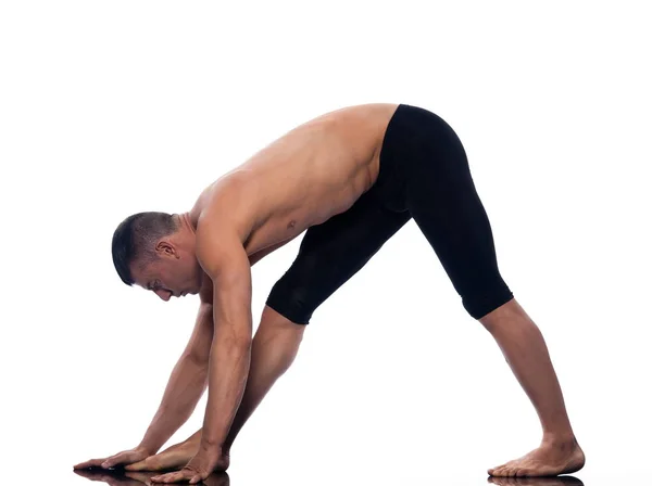 Man Gymnastisk Stretching Hållning — Stockfoto