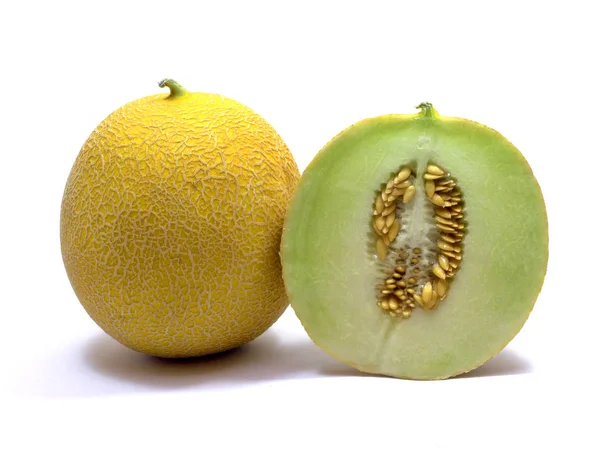 Melon Kiwi Izolowane Białym Tle — Zdjęcie stockowe