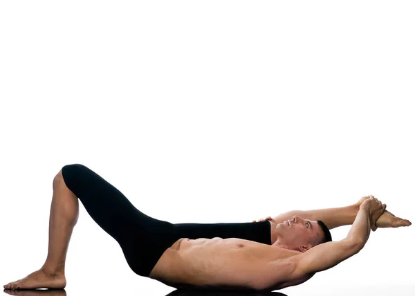 Man Gymnastisk Stretching Hållning — Stockfoto