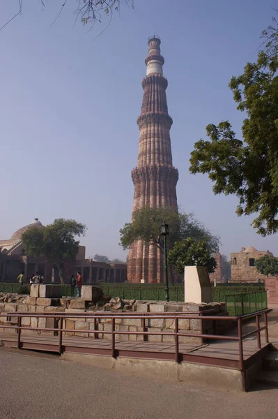 Qutub Minar Siegesturm Arenisca Roja Delhi India — Foto de Stock