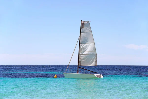 Vista Panorâmica Dos Detalhes Barco Vela — Fotografia de Stock