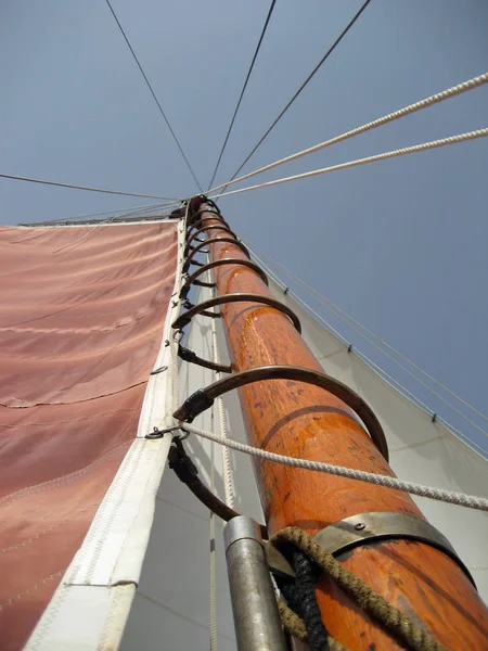 Мальовничий Вид Вітрильний Човен Подробиці — стокове фото