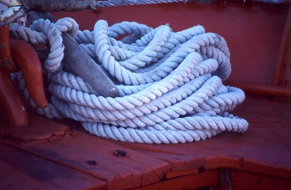 Крупним Планом Біла Мотузка — стокове фото