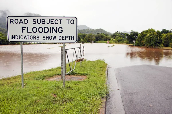 Flooded Road Heavy Rain — Stock Photo, Image