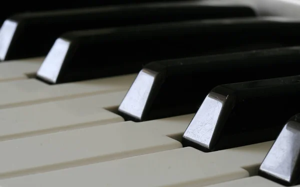 Teclas Piano Blanco Negro — Foto de Stock