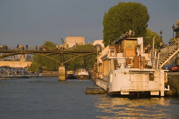 Париж Річка Сени Заході Сонця — стокове фото