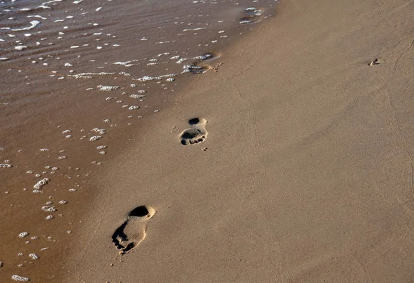 Footprints Sand — Stock Photo, Image