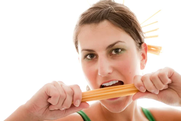 Mulher Segurando Massa Conceito Alimentar — Fotografia de Stock