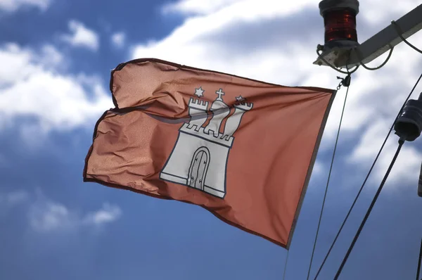Bandeira Hamburgo Mastro — Fotografia de Stock
