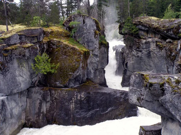 Bella Cascata Sullo Sfondo Della Natura — Foto Stock