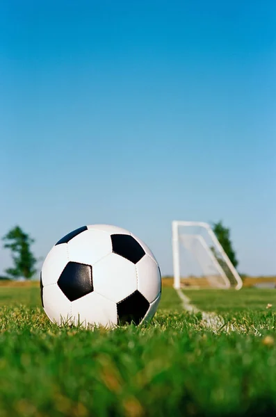 Pelota Fútbol Área Esquina Campo Juego —  Fotos de Stock