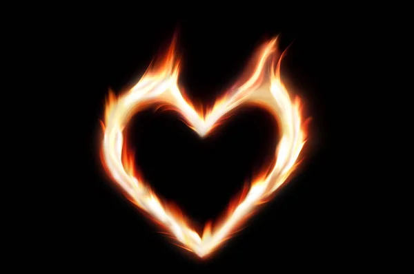 Ohnivý Tvar Srdce — Stock fotografie