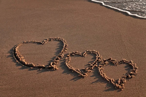 Tvar Srdce Písečné Pláži — Stock fotografie