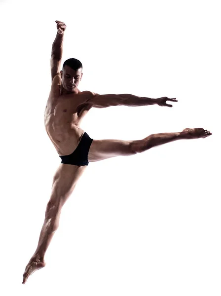 男の肖像体操ジャンプ — ストック写真