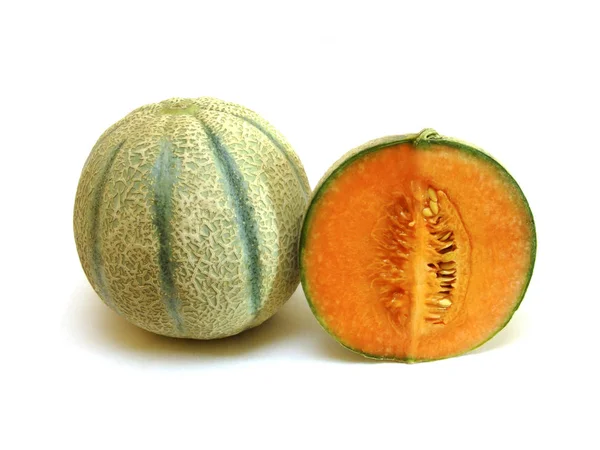 Cantaloupemelone Cucumis Melo Var Cantalupensis — Fotografia de Stock