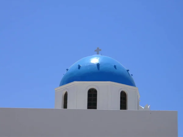 Kerk Koepel Santorini — Stockfoto