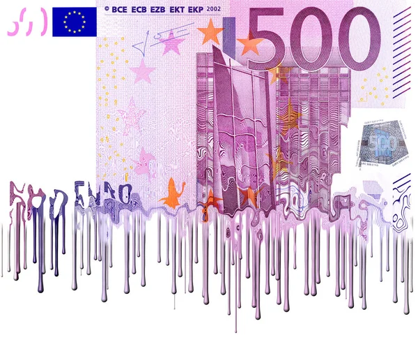 500 Euros Wishy Washy — Fotografia de Stock