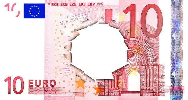 Euro Billetes Monedas Renderizado — Foto de Stock