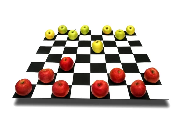Apples Chessboard Concept — Stock Photo, Image