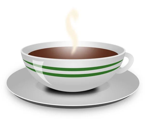 Xícara Café Com Chá Verde Fundo Branco — Fotografia de Stock