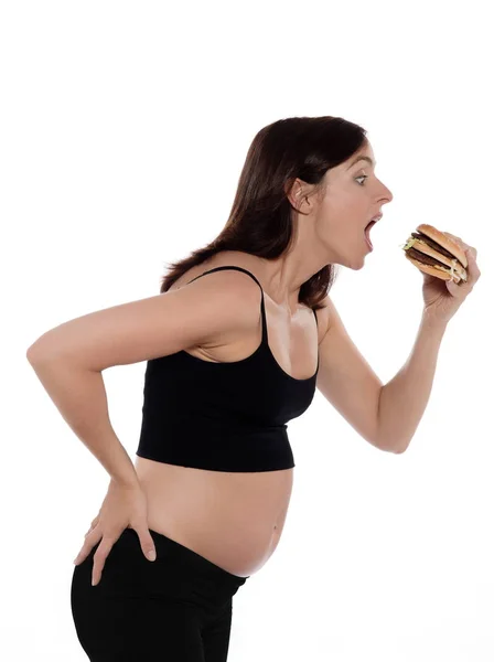 Ejercicio Equilibrio Mujer Embarazada — Foto de Stock