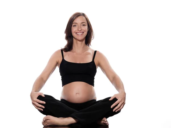 Gravid Kvinna Balans Motion — Stockfoto