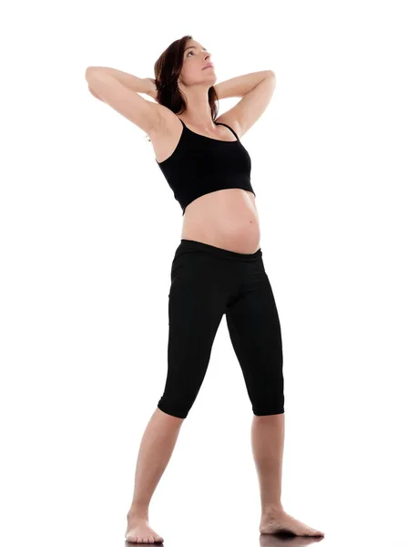 Gravid Kvinna Balans Motion — Stockfoto