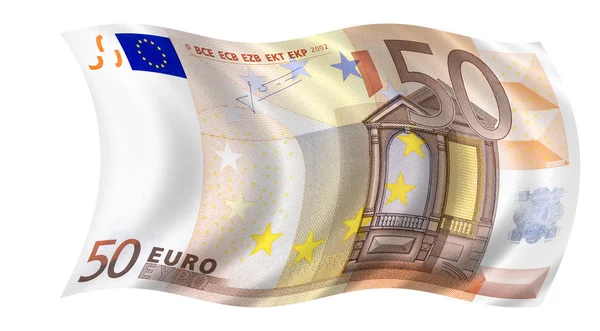 Billetes Monedas Euros Aislados Blanco — Foto de Stock