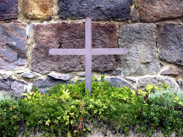 Cross Stone Wall — Stock Photo, Image