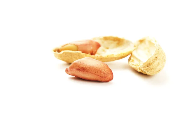 Amendoim Frente Amendoim Cascas — Fotografia de Stock