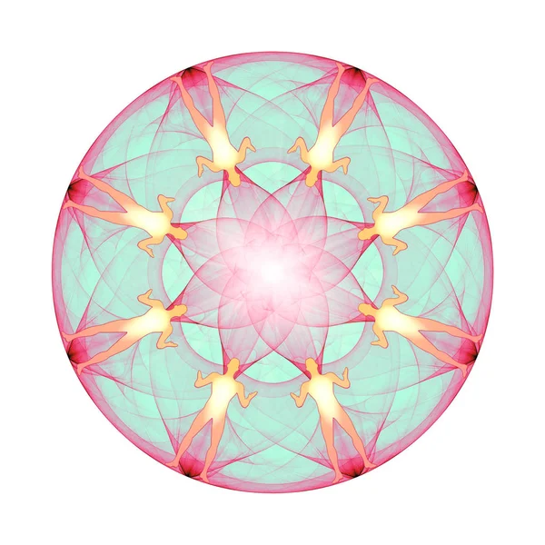 Mandala Umělecká Ilustrace Duchovní Symetrická — Stock fotografie