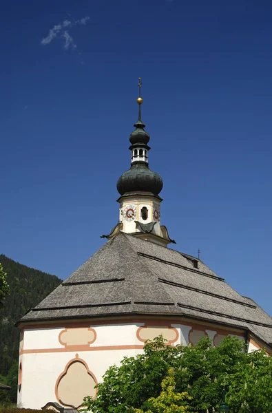 Barokní Kostel Lermoos Tyrolsko Rakousko — Stock fotografie
