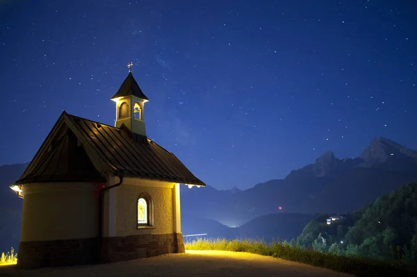 Gece Şapeli Berchtesgaden — Stok fotoğraf