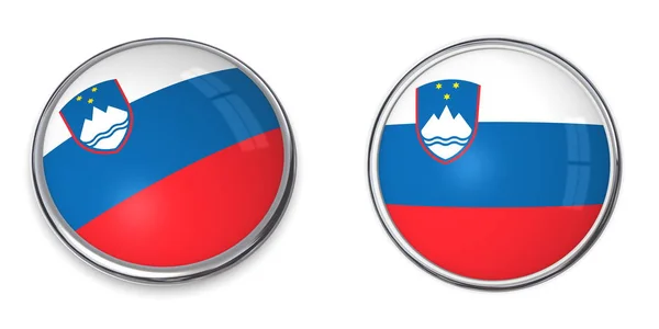 Botón Banner Eslovenia Aislado Sobre Fondo Blanco — Foto de Stock