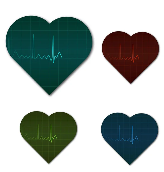 Kalp Monitörü Görüntüsü Kalp Şeklinde Sinyaller Verir — Stok fotoğraf