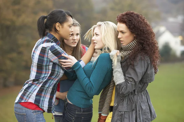 Grupo Adolescentes Femeninas Bullying Girl —  Fotos de Stock