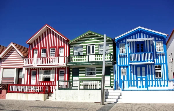 Typische Häuser Der Costa Nova — Stockfoto