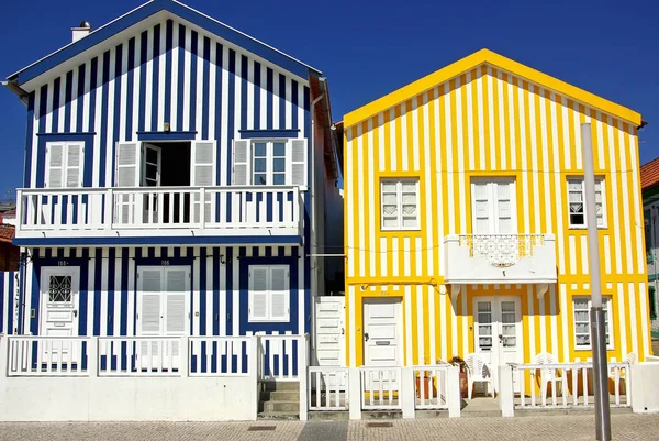 Typical Houses Costa Nova Aveiro — Stock Photo, Image