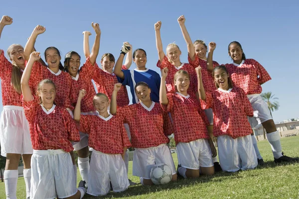 Equipe Futebol Feminino — Fotografia de Stock